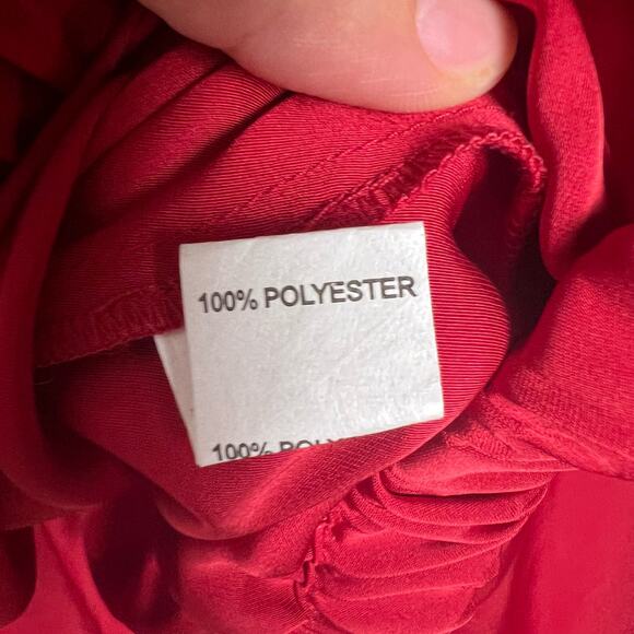 Ramy Brook Red Off the Shoulder Bow Shoulder Long Sleeve Satin Top Size S - Picture 8 of 8